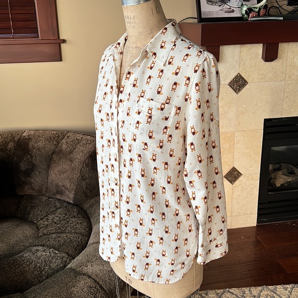 Ellen Tracy Fox motif shirt M - Picture 2 of 11